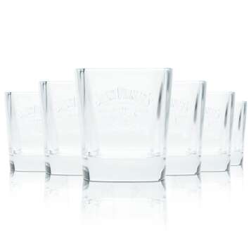 6x Jack Daniels whiskey glass 0.2l relief tumbler mug...