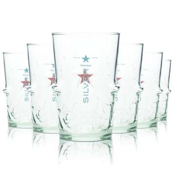 6x Heineken Beer Glass 0,25l Mug Cup Silver Glasses...