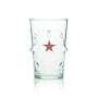 6x Heineken Beer Glass 0,25l Mug Cup Silver Glasses Gastro Bar Pub Pint