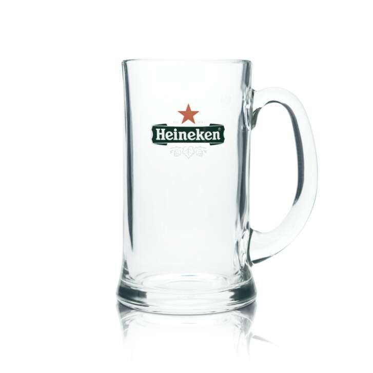 6x Heineken beer glass 0.5l mug tankard Seidel glasses with handle, catering bar pub