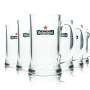 6x Heineken beer glass 0,5l pitcher mug seidel handle glasses gastro bar pub