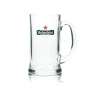 6x Heineken beer glass 0.5l mug tankard Seidel glasses with handle, catering bar pub