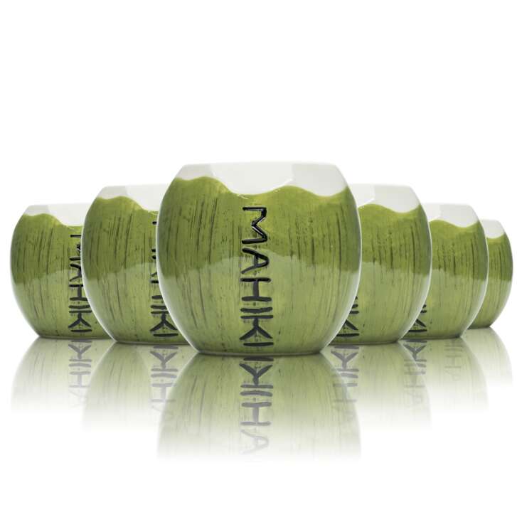 6x Mahiki rum tumbler 0.35l clay stone long drink cocktail coconut glass glasses