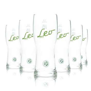 6x Leo Limo glass 0,3l mug ABK Aktien Brauerei Softdrink...