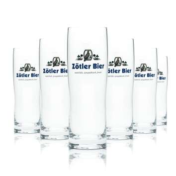 6x Zötler beer glass 0,3l mug glasses Allgäu...