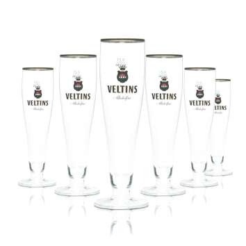 6x Veltins beer glass 0,2l goblet tulip non-alcoholic...
