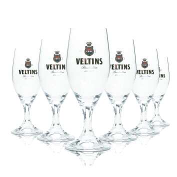6x Veltins Beer Glass 0,2l Tulip Goblet Glasses Brewery...