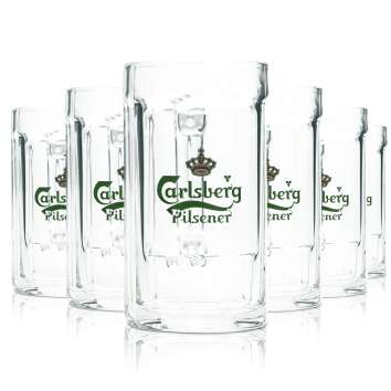 6x Carlsberg Beer Glass 0,25l Tankard Seidel Glasses...