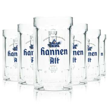 6x Hannen Alt Beer Glass 0,25l Tankard Seidel Glasses...