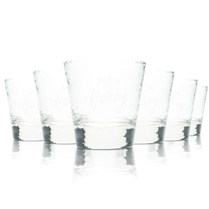6x Jim Beam Whiskey Glass 0,2l Tumbler Longdrink Honey Honeycomb Glasses Bourbon Bar