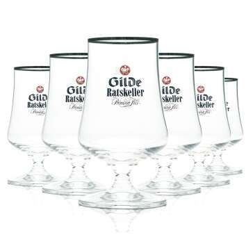6x Gilden Pilsener beer glass 0.3l goblet tulip goblet...