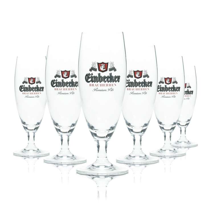 6x Einbecker beer glass 0,2l goblet tulip brewers pilsner glasses brewery gastro