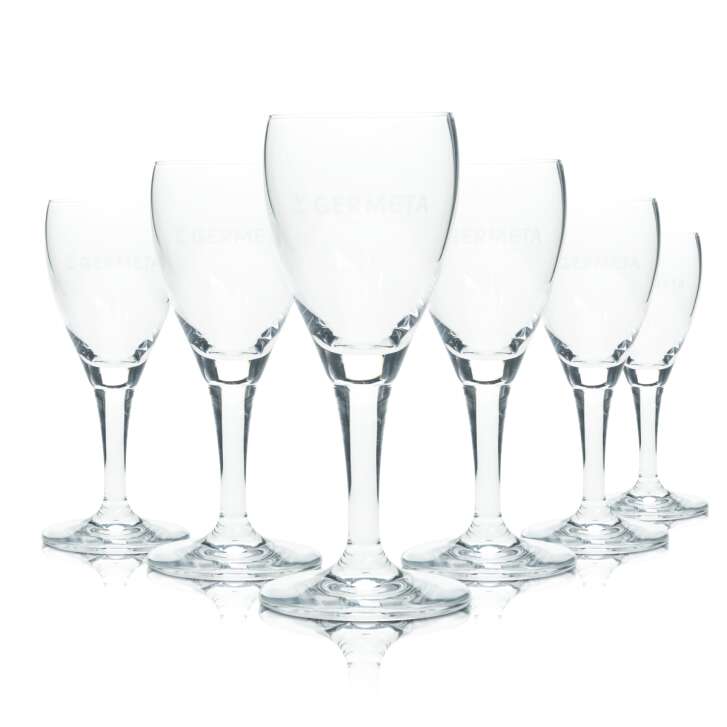6x Germeta water glass 0.15l goblet tulip flute Arcadia glasses mineral spring