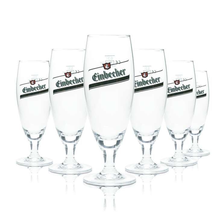 6x Einbecker beer glass 0.3 goblet tulip prestige glasses brewery gastro bar pilsner