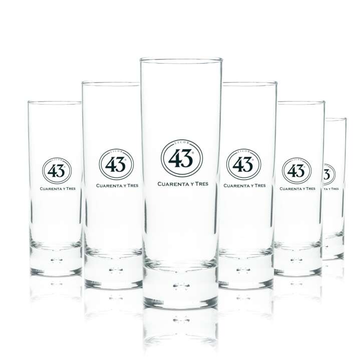 6x liqueur 43 glass 0,2l bar tumbler longdrink glasses cocktail Licor Cuarenta