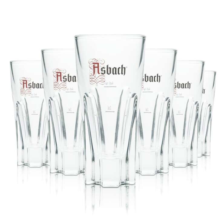 6x Asbach Uralt brandy glass 0.1l tumbler long drink glasses contour bar