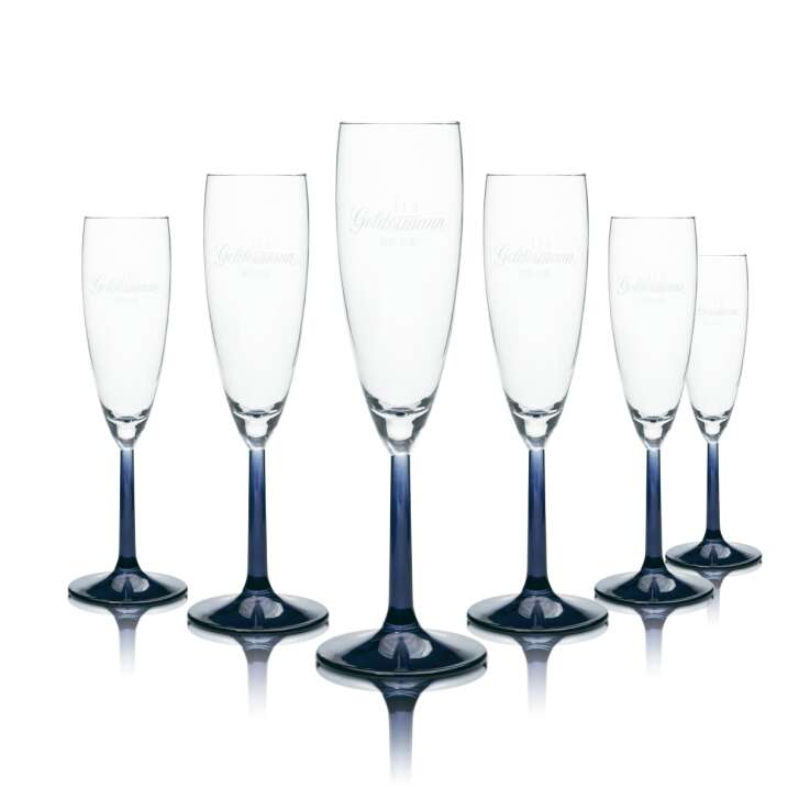 6x Geldermann sparkling wine glass 0,1l flute bowl Carte Bleu glasses Prosecco Edel Selte