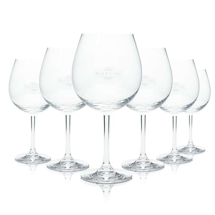 6x Martini vermouth glass 0.5l balloon wine long drink cocktail aperitif glasses bar