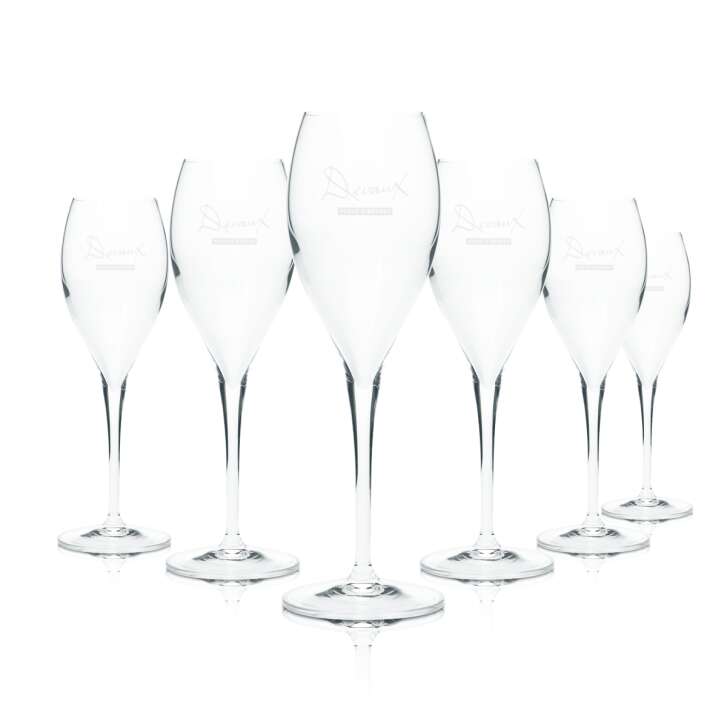 6x Devaux champagne glass 0,1l flute bowl wine champagne glasses France Veuve Bar