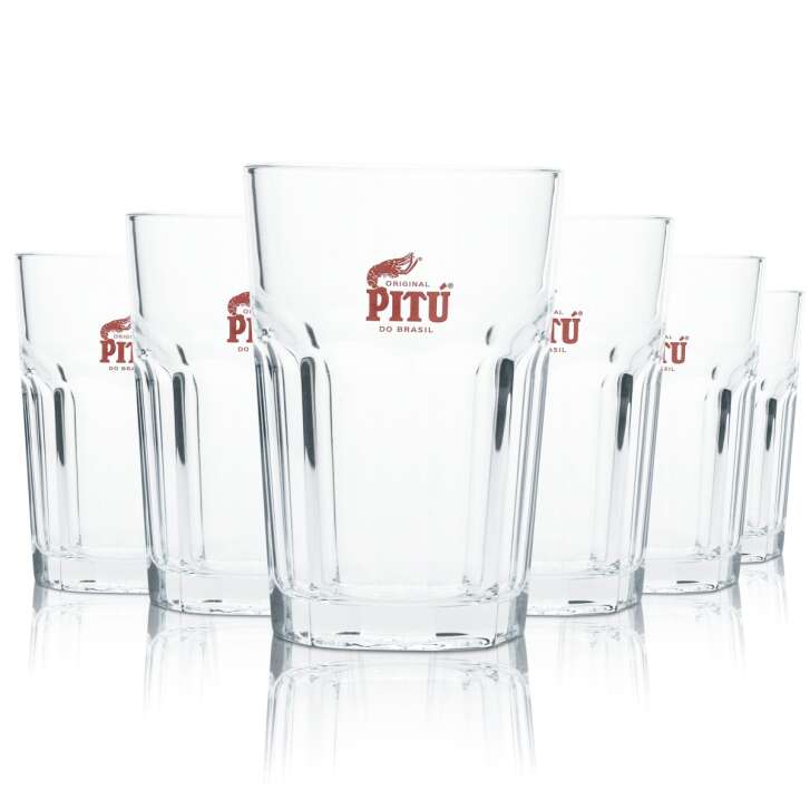 6x Pitu Cachaca Glass 0,3l Longdrink Cocktail Caipi Mojito Glasses Bar Gastro Rum