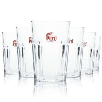 6x Pitu Cachaca Glass 0,3l Longdrink Cocktail Caipi...