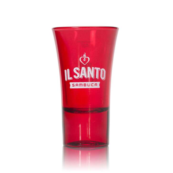 6x Il Santo Sambuca Shot Glass Red 4cl