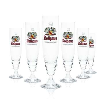 6x Rothaus beer glass 0.2l goblet tulip contour glasses...
