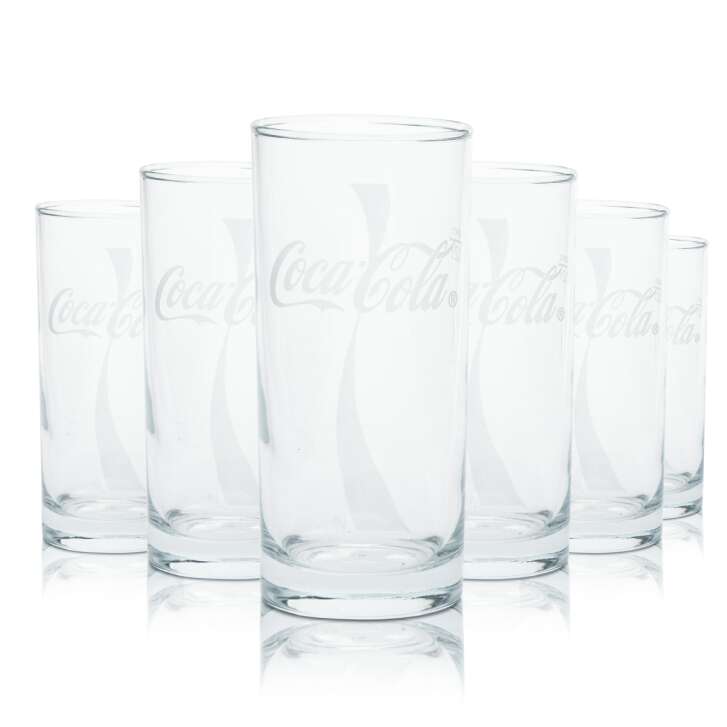 6x Coca Cola glass 0.2l tumbler soft drink soda long drink glasses Gastro Bar Coke