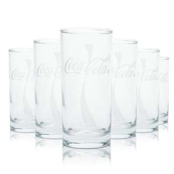 6x Coca Cola glass 0.2l tumbler soft drink soda long...
