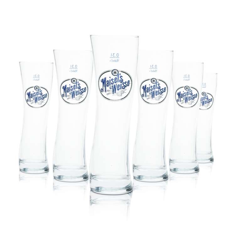 6x Maisels Weisse Beer Glass 0,3l Design Goblet Glasses Wheat Yeast Gastro Bayreuth