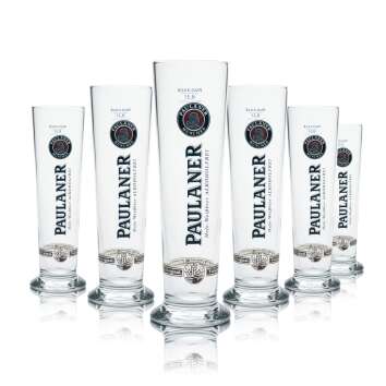 6x Paulaner glass 0,3l goblet bar non-alcoholic glasses...