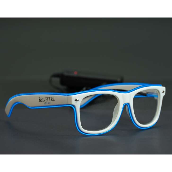 1x Belvedere Vodka sunglasses LED glasses blue frame