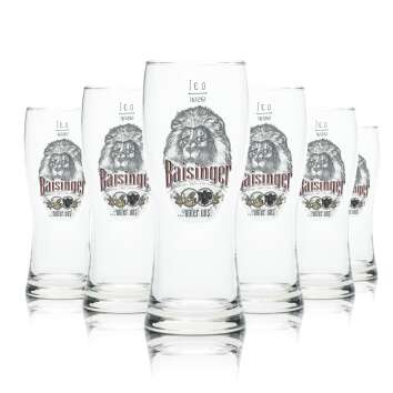 6x Baisinger Glass 0.3l Mug Beer Glasses Manufactory...
