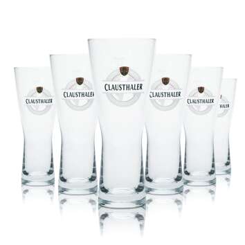 6x Clausthaler glass 0,2l mug goblet bar glasses beer...