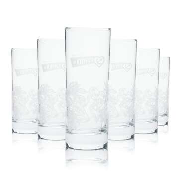 6x De Kuyper long drink glass 0,3l mug design print...