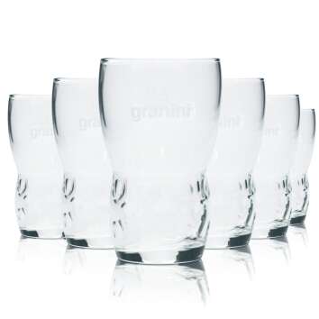 6x Granini Glass 0,1l Tumbler Contour Relief Juice...