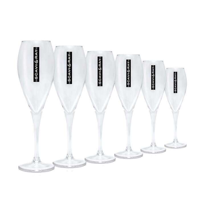 6x Scavi & Ray sparkling wine glass 0.1l flute goblet Prosecco Champagne Flute Friz glasses