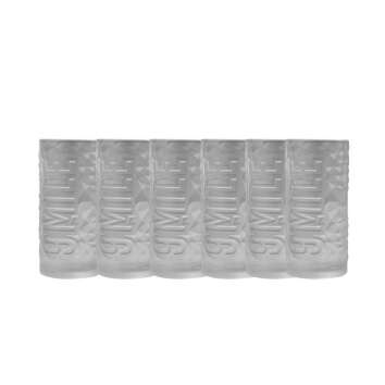6x 9 Mile Vodka Glass 0,3l Longdrink High Frosted Relief...