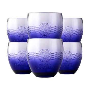 6x Acqua Morelli Water Glass 0.25l Blue Tumbler Relief...