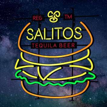 Salitos neon sign LED neon sign burger indoor dimmable...