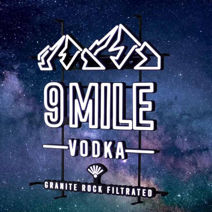 9 Mile Neon Sign LED Neon Sign White Hills Indoor Dimmable Display