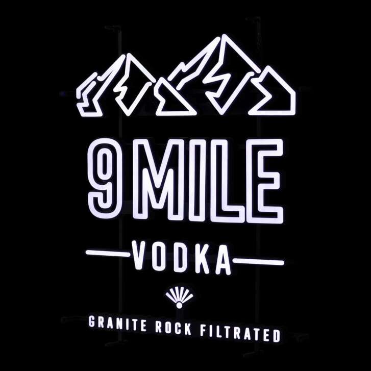 9 Mile Neon Sign LED Neon Sign White Hills Indoor Dimmable Display